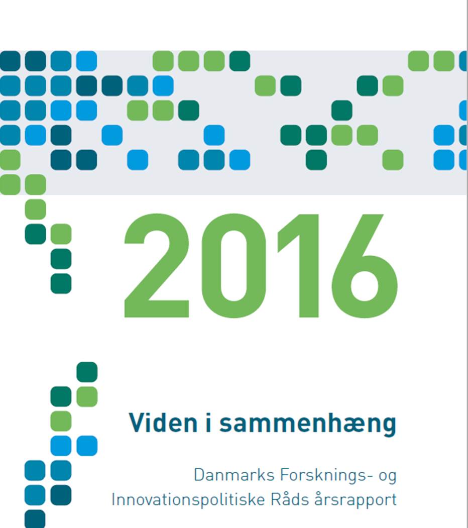 Danmarks Forsknings- og Innovationspolitiske Råd (DFiR) præsenterer i sin årsrapport for 2016 et tematisk indblik i rådets arbejde og anbefalinger. Derudover giver årsrapporten for første gang en sammenfatning af resultaterne af DFiRs arbejde med innovation.